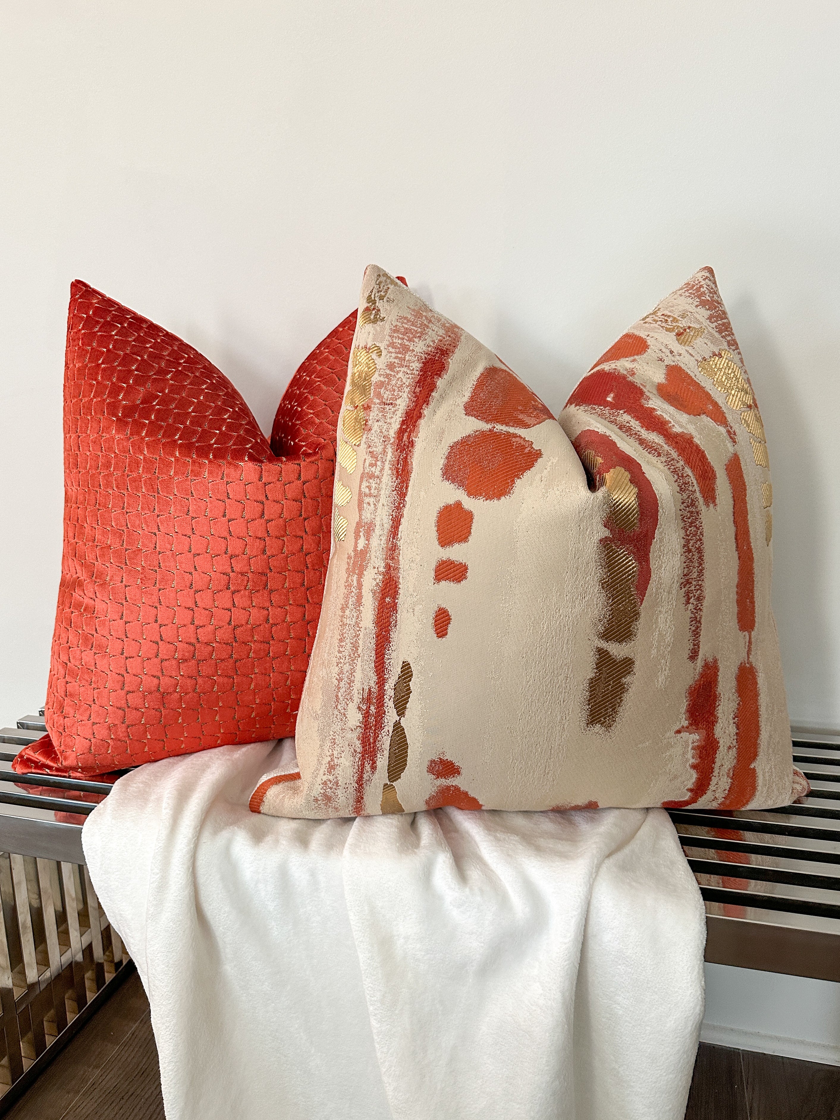 Orange Clay Scales Pillow Cover Love, Ravin Collection