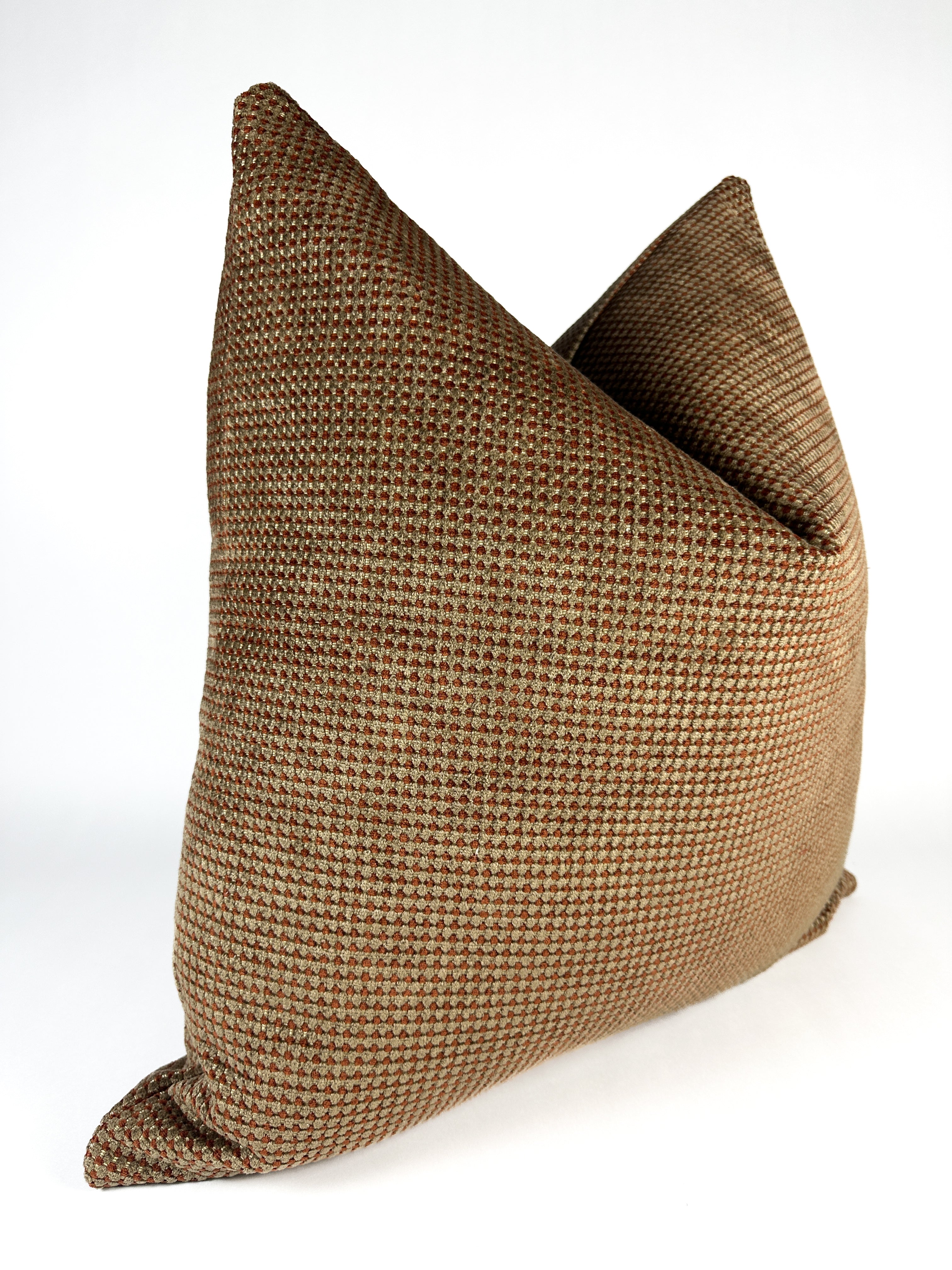 Bronze Rust Squares Pillow Cover Love, Ravin Collection