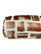Burnt Orange and Tan Brickhouse Bolster Cover Love, Ravin Collection