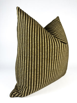 Brown and Khaki Stripe Pillow Cover
