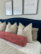 Cranberry Chenille Raker Bolster Cover Love, Ravin Collection