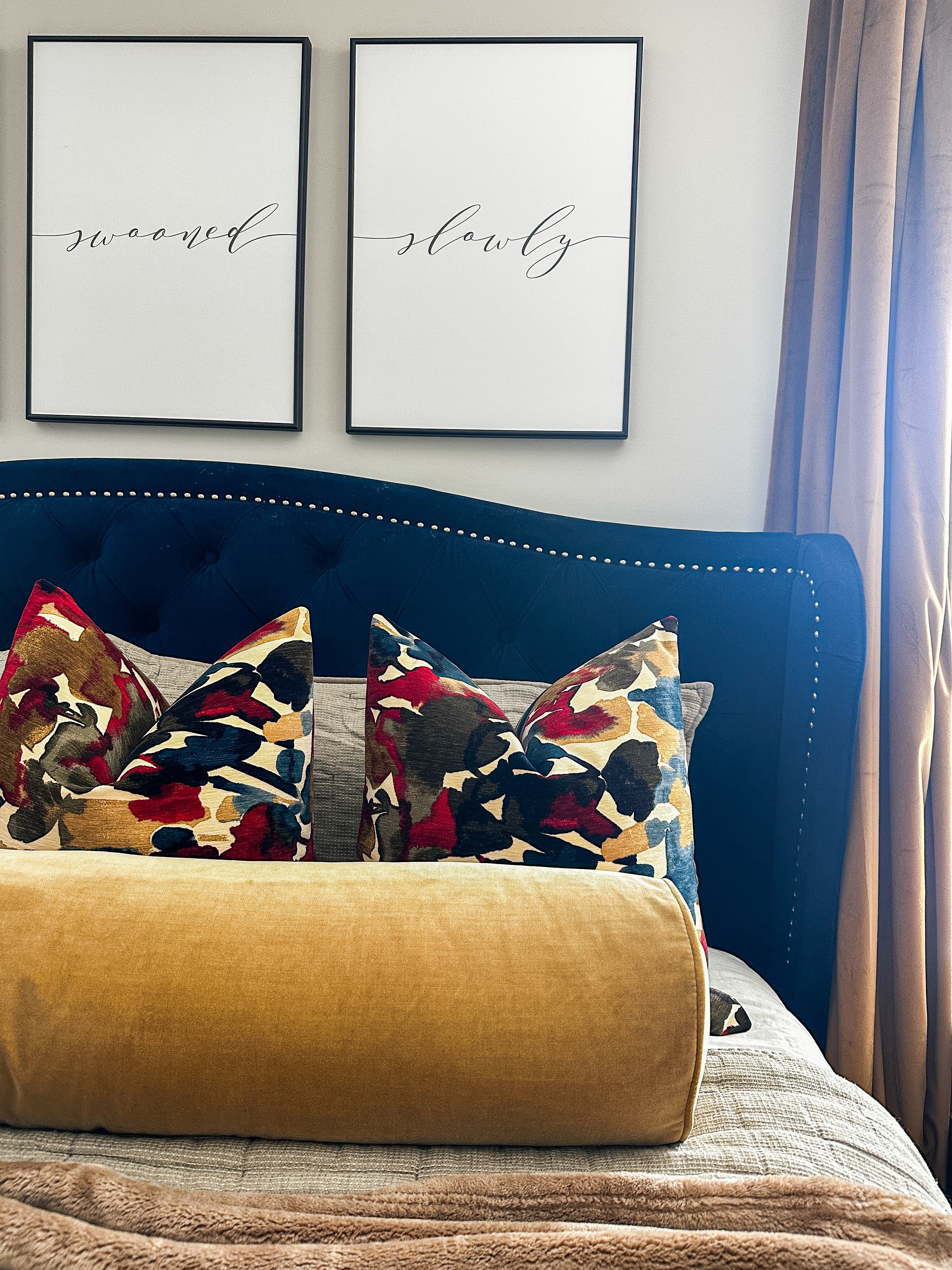 Sand Velvet Bolster Cover Love, Ravin Collection