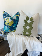 Natural and Olive Butterfly Pillow Cover Love, Ravin Collection