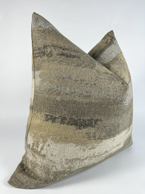Tan and Grey Watercolor Pillow Cover
