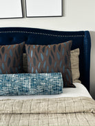 Royal Blue Lines Bolster Cover Love, Ravin Collection
