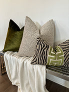 Olive Silk Velvet Pillow Cover Love, Ravin Collection