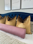 Dusty Mauve Pinstripe Bolster Cover Love, Ravin Collection