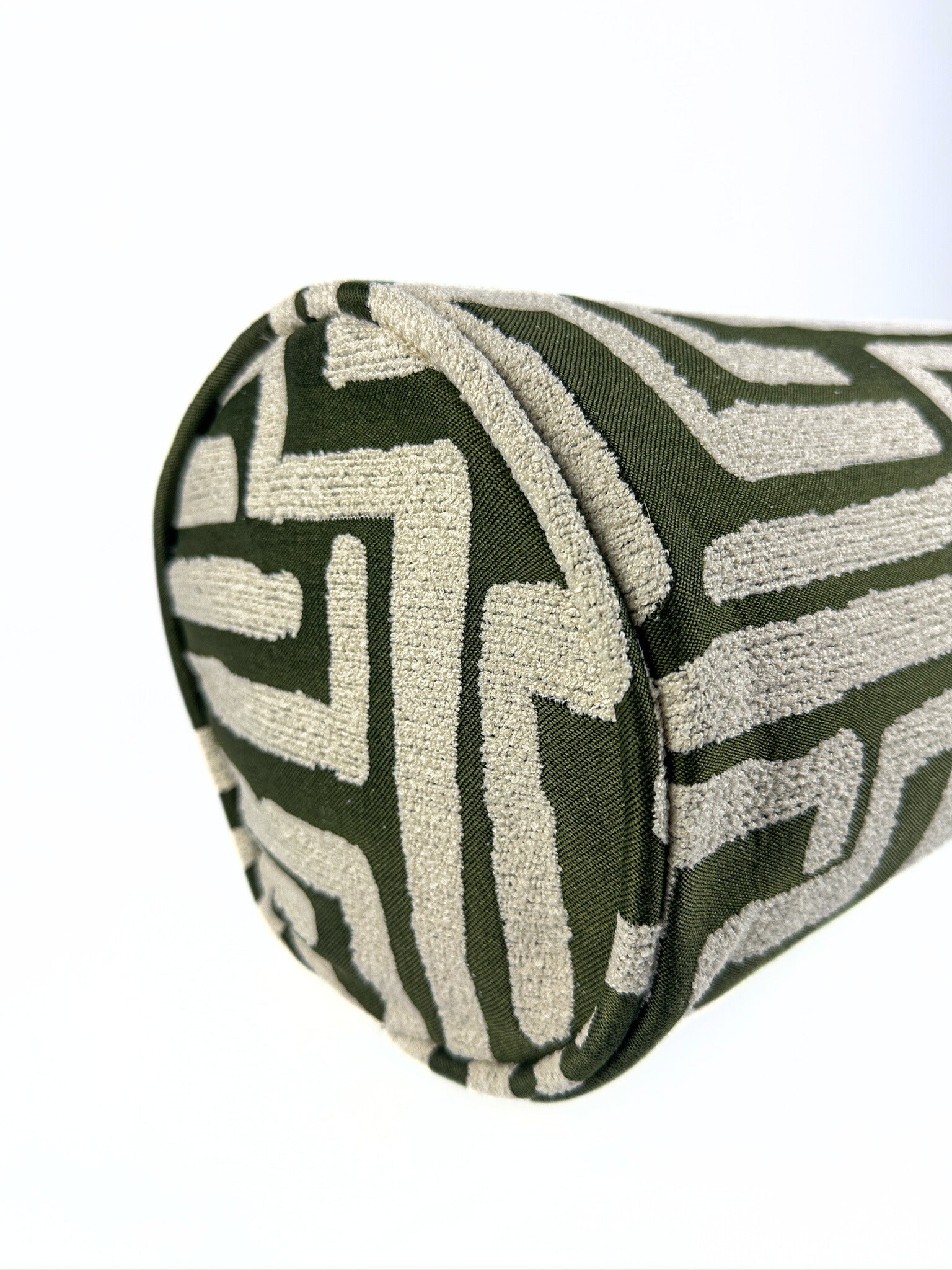 Moss Green Ethnic Maze Bolster Cover Love, Ravin Collection