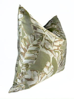 Sage Green Palm Leaves Pillow Cover