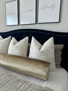 Champagne Velvet Pebbles Bolster Cover Love, Ravin Collection