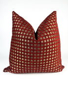 Brick Red and Gold Lattice Pillow Cover simple Love, Ravin Collection