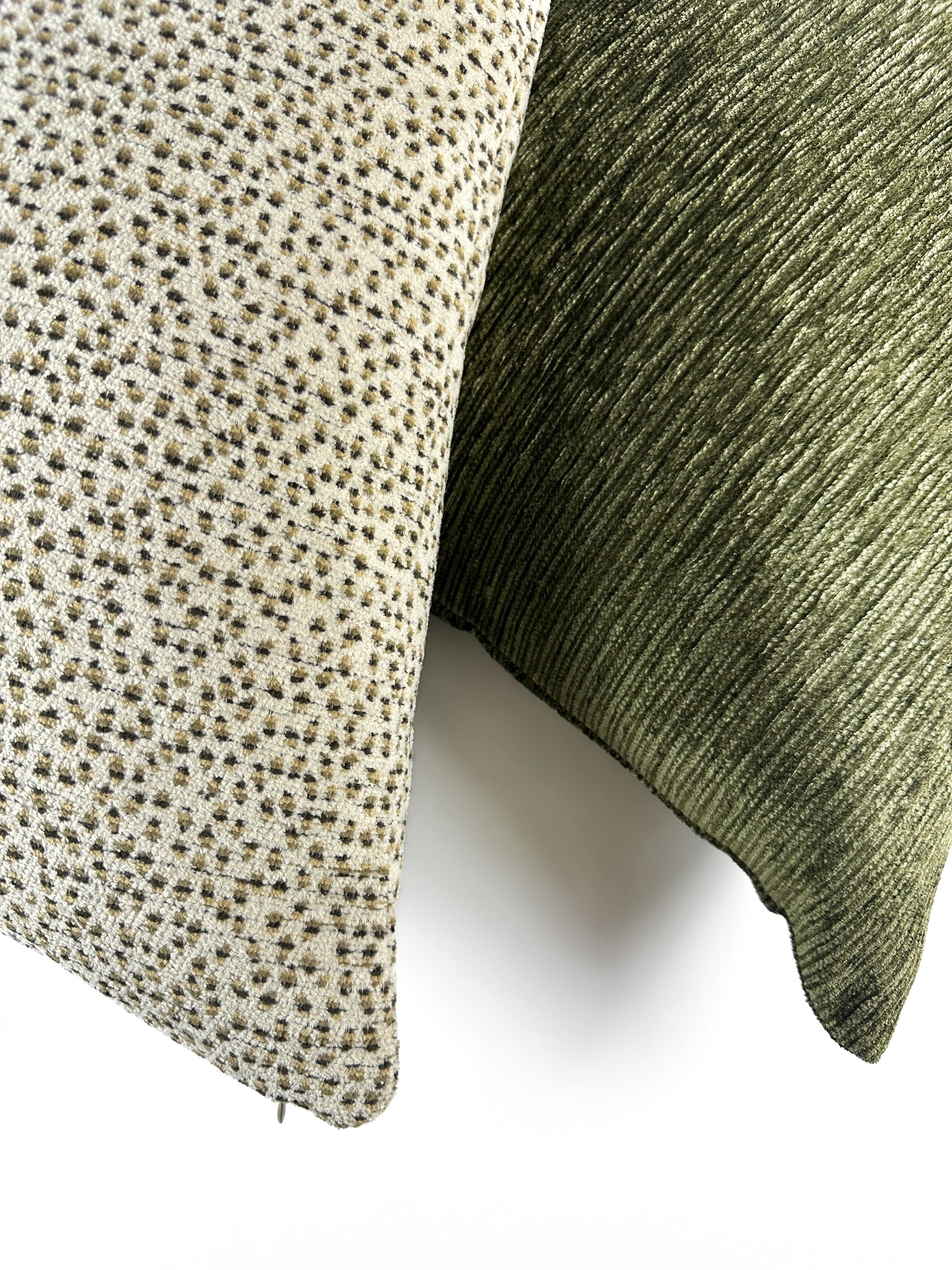 Deep Olive Ribbed Pillow Cover Love, Ravin Collection
