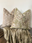 Sage Green Palm Leaves Pillow Cover simple Love, Ravin Collection