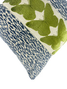 Denim Leopard and Olive Butterfly Pillow Cover Love, Ravin Collection