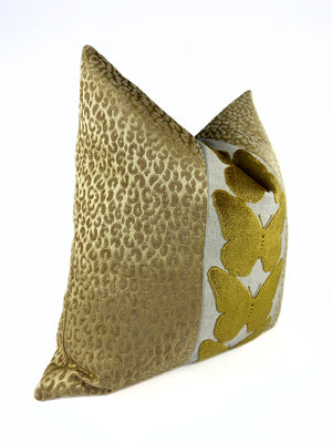 Gold Leopard and Midas Butterfly Pillow Cover