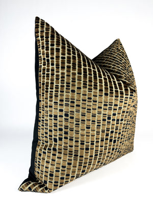 Black and Gold Cobblestone Pillow Cover