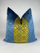 Goldenrod and Egyptian Blue Pillow Cover Love, Ravin Collection