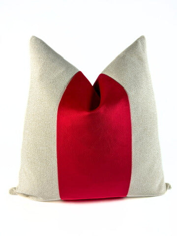 Crimson Bloom Panel Pillow Cover simple Love, Ravin Collection