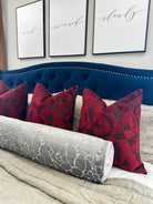 Grey Shatter Velvet Bolster Cover Love, Ravin Collection