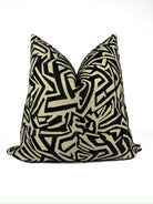 Black and Tan Maze Pillow Cover Love, Ravin Collection