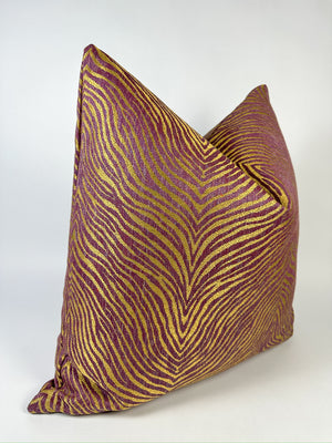 Purple and Gold Zebra Pillow Cover