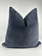 Steel Blue Grey Velvet Pillow Cover simple Love, Ravin Collection