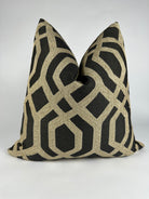 Black and Tan Block Trellis Pillow Cover Love, Ravin Collection