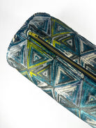 Teal and Lime Triangles Bolster Cover Love, Ravin Collection