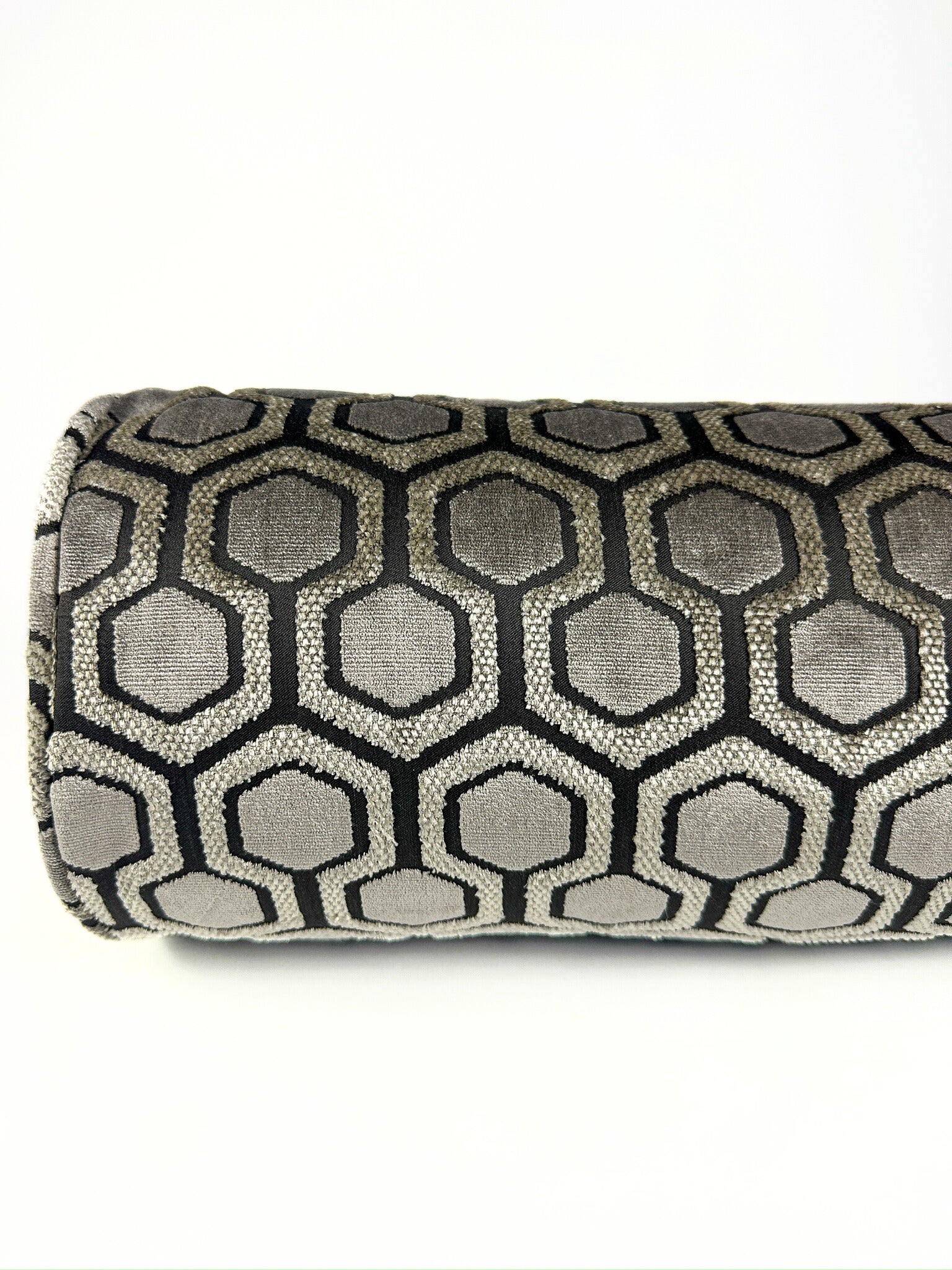 Metallic Patterned Hex Bolster Cover Love, Ravin Collection