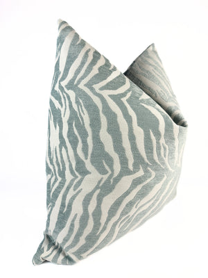 Spa Blue Zebra Pillow Cover