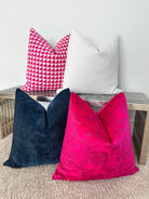 Pink and Navy Two Face Pillow Cover simple Love, Ravin Collection