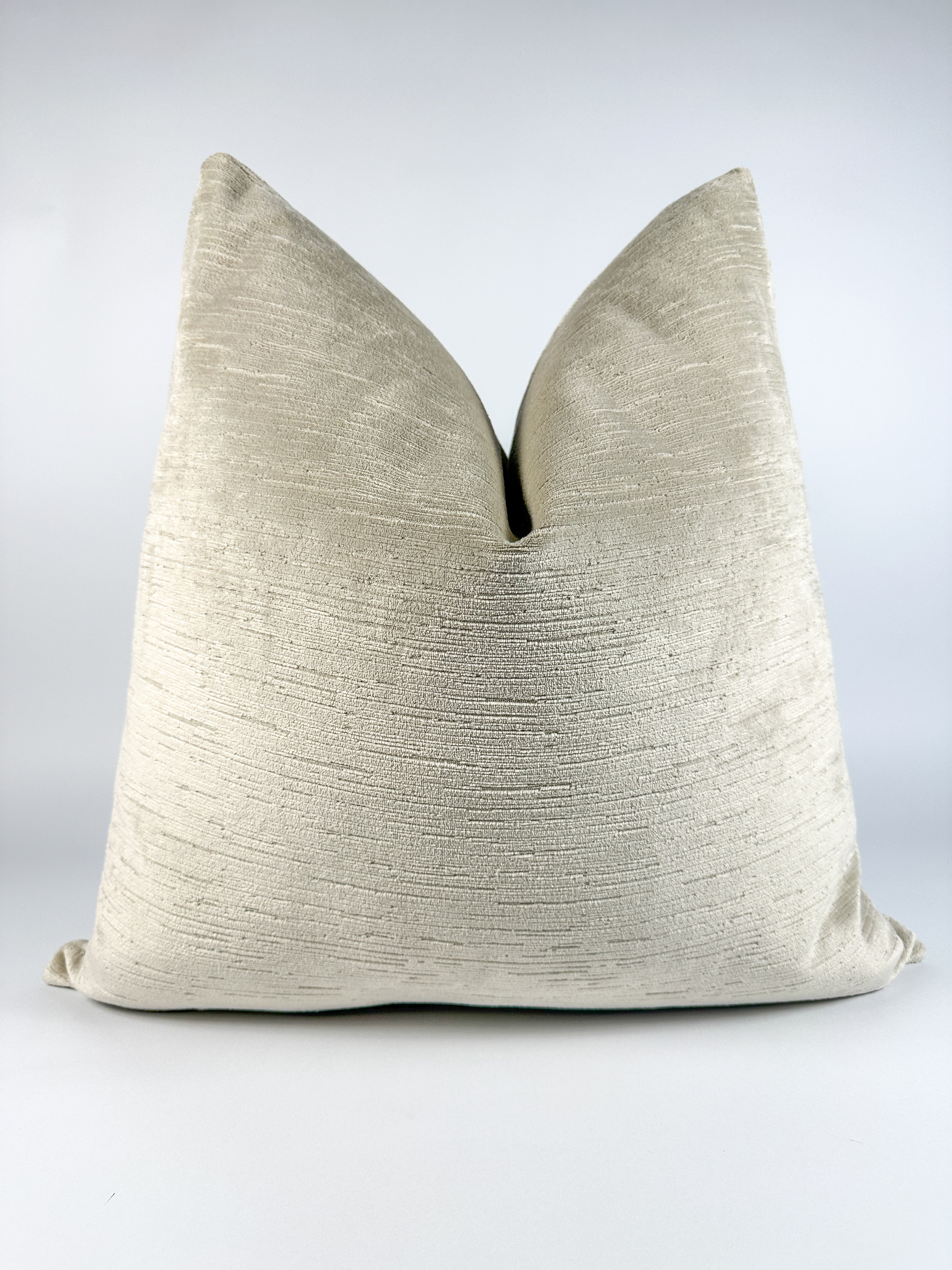 Beige Strie Velvet Pillow Cover Love, Ravin Collection