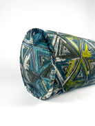 Teal and Lime Triangles Bolster Cover Love, Ravin Collection