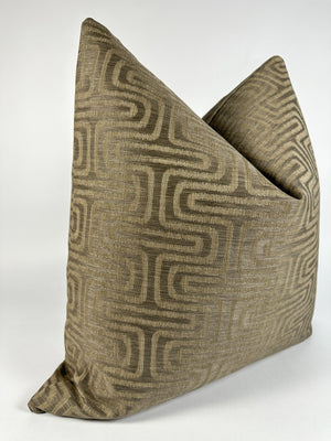 Chocolate Brown Maze Pillow Cover