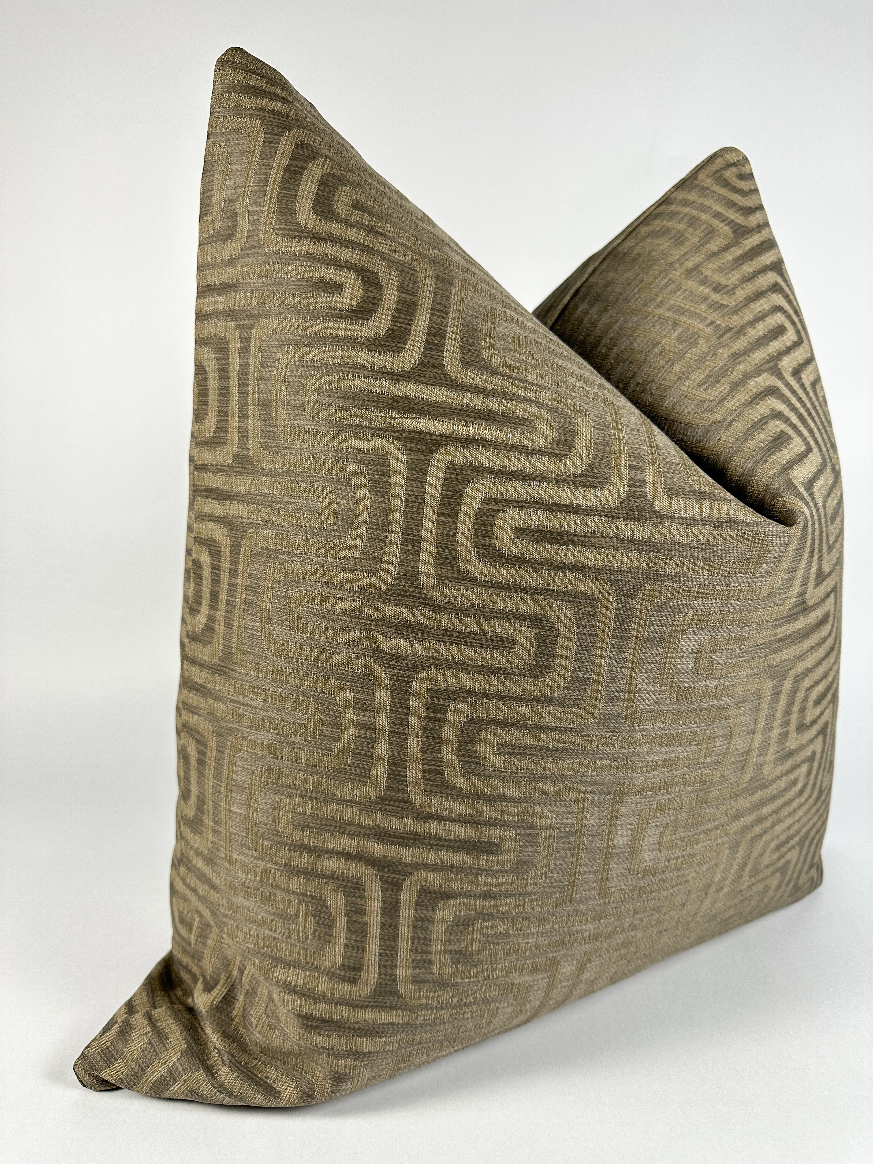 Chocolate Brown Maze Pillow Cover Love, Ravin Collection