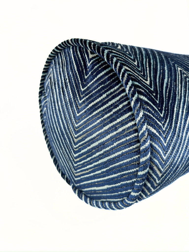 Royal and Light Blue Chevron Bolster Cover Love, Ravin Collection