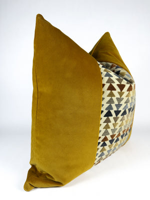 Mustard Arrows Paneled Pillow Cover