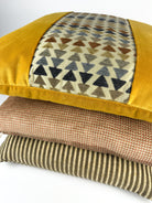 Brown and Khaki Stripe Pillow Cover Love, Ravin Collection