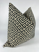 Grey and Beige Greek Key Pillow Cover Love, Ravin Collection
