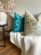 Teal Pattern Mixing Pillow Combo Love, Ravin Collection