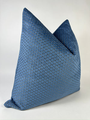 Royal Blue Circles Pillow Cover