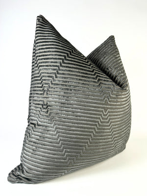 Grey Steps Velvet Pillow Cover