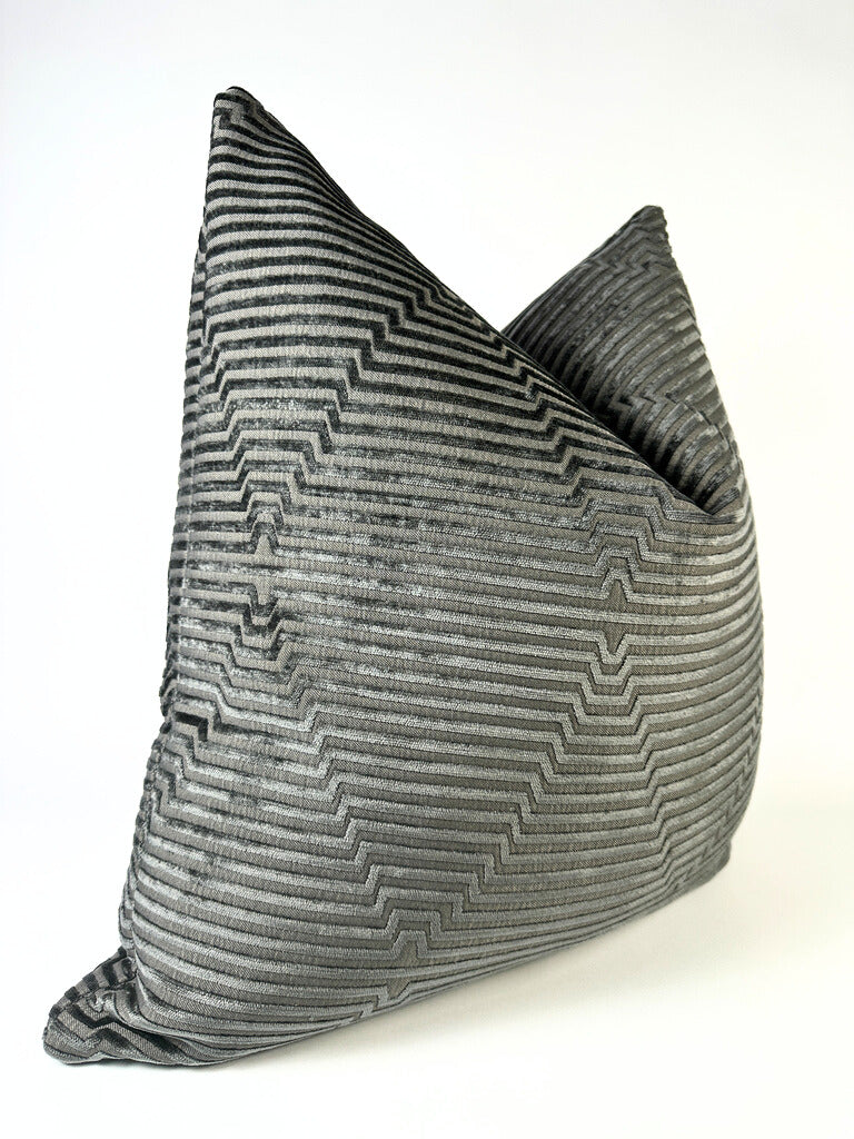 Grey Steps Velvet Pillow Cover simple Love, Ravin Collection