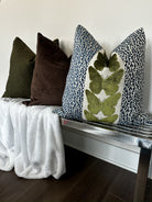 Navy Leopard and Olive Butterfly Pillow Cover Love, Ravin Collection