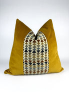 Mustard Arrows Paneled Pillow Cover Love, Ravin Collection