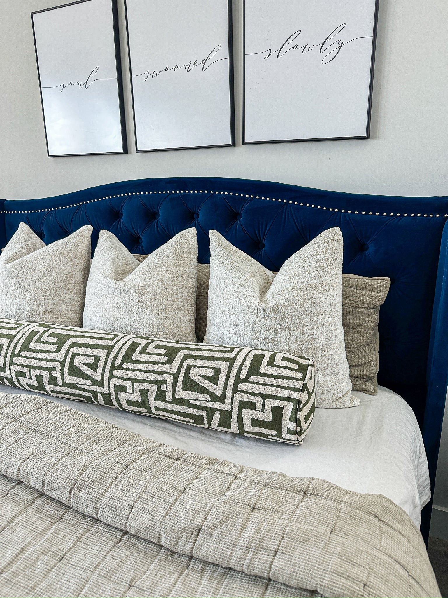 Moss Green Ethnic Maze Bolster Cover Love, Ravin Collection