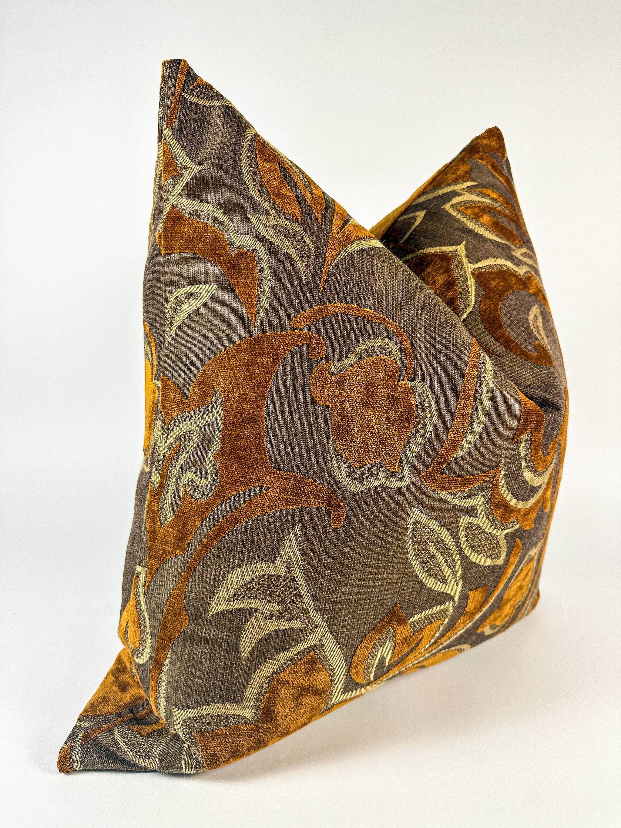 Kravet Fabric Orange, Brown, Burgundy outlets & Mustard Diamonds Decorative Lumbar Pillow Cover