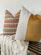 Tan and Orange Diagonal Pillow Cover Love, Ravin Collection