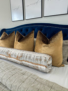 Grey and Gold Layered Rock Bolster Cover Love, Ravin Collection