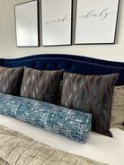 Royal Blue Lines Bolster Cover Love, Ravin Collection